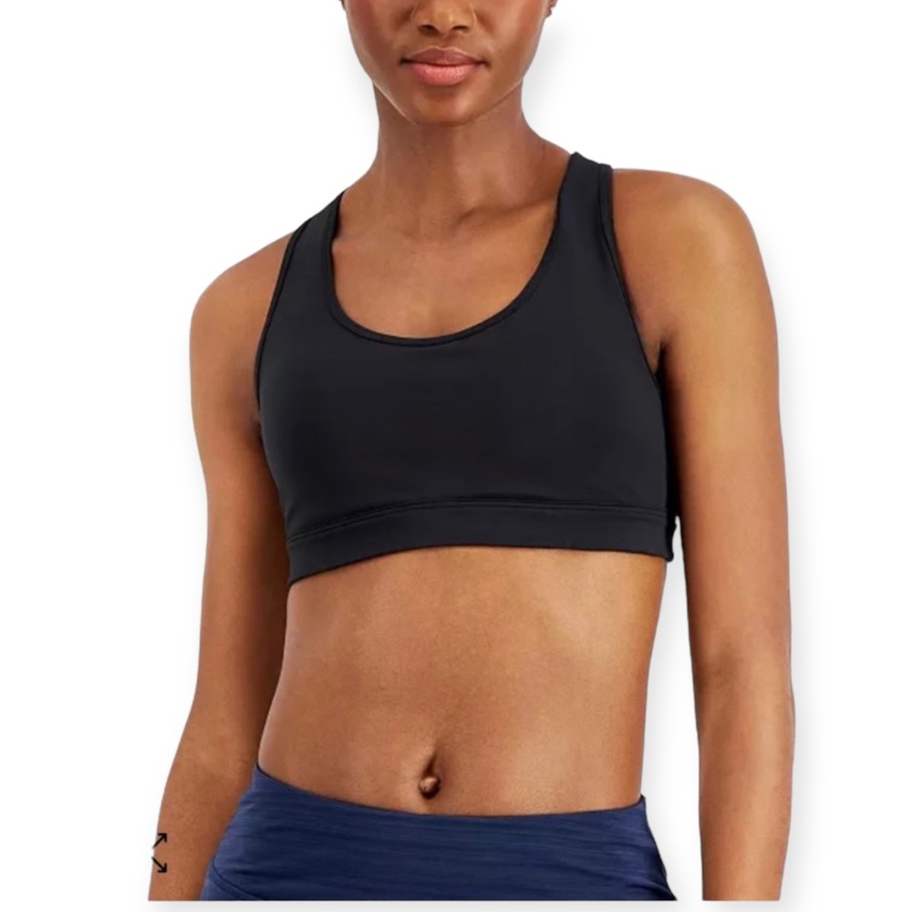 ID Ideology Performance Medium Impact Sports Bra in Black Plus Size 1X New w/Tag